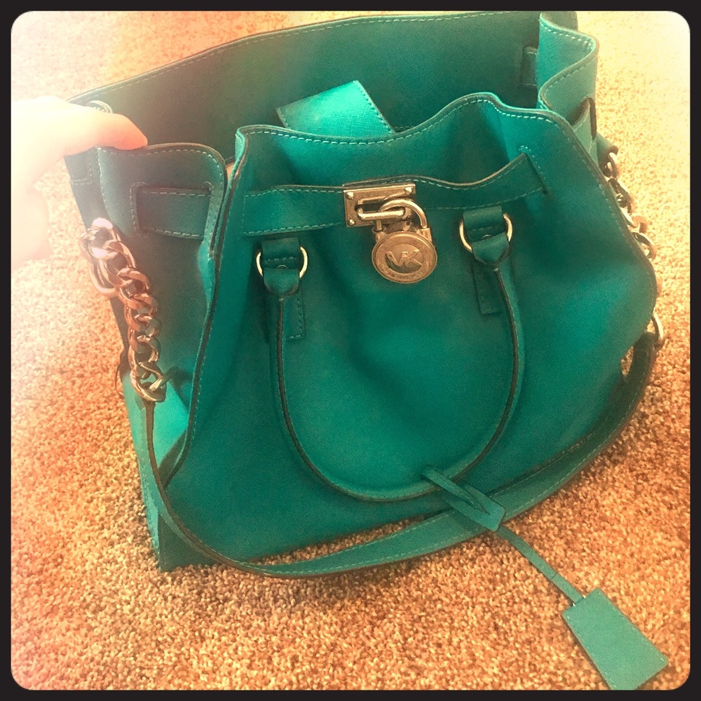 Large Hamilton Michael Kors Turquoise tote